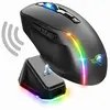 SPIRIT OF GAMER Souris sans fil avec socle de recharge - Noir - Gaming - ELITE-M50 - LED - Personnalisable - Boutons programmables