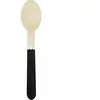 PARTYPRO - 8 Kleine zwarte houten lepels 16 cm