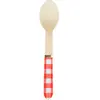 PARTYPRO - 8 rood-wit geruite houten lepels 16 cm