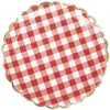 PARTYPRO - 8 geschulpte borden van rood-wit geruit karton 23 cm