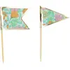 PARTYPRO - 10 Liberty taartprikkers 10 cm van hout - Geel / Oranje