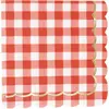 16 SERVIETTES DE TABLE JETABLE PAPIER FESTONNÉ GUINGUETTE PARTY 33CM R...