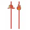 PARTYPRO - 10 rode brandweer rietjes 20 cm