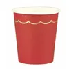 Gobelets Festonnees 200ml Rouges Et Or