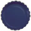 8 Assiettes en carton bleu marine et or 23 cm - Bleu foncé