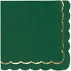 16 SERVIETTES DE TABLE JETABLE PAPIER FESTON LIGNE OR 33CM VERT Vert
