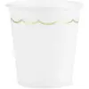 8 GOBELETS CARTON LISERÉ OR 20CL BLANC