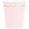 Gobelets Festonnes 200 Ml Rose Pastel Et Or 8 Pcs