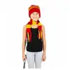 Ensemble bonnet et écharpe rayé en tricot pour enfant - Jaune et multicolore