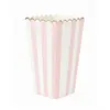 PARTY PRO Boite alimentaire modele pop-corn avec rayure - Rose - Lot de 8