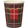 PARTYPRO - 8 rode kerst tartan bekers 200 ml van karton