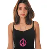 PARTYPRO - Roze fluo peace ketting voor volwassenen