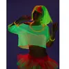 PARTY PRO T-shirt fluo jaune années 80 femme
