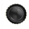 8 ASSIETTES CARTON FESTON LISERÉ OR 23CM NOIR
