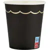 Gobelets en carton - Non spécifié - Noir et or - 200 ml - Lot de 8 - Festonnés