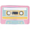 JOUR DE FETE Serviettes en forme de cassette - 90's Party - Pack de 16 - Blanc, Rose, Bleu, Jaune - 19 x 29 x 16 cm