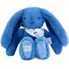 Doudou et Compagnie Peluche Lapin Fleurette Bleu 25 Cm