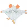 Doudou plat avec marionnette à doigt Souris Les petits Futés (30 cm)
