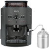 Krups Machine à café broyeur grain, Mousseur de lait, 2 tasses espressos simultané, Nettoyage automatique, Essential grise YY5149FD