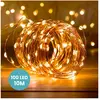 Guirlande Micro LED - SKYLANTERN - 10M - Blanc Chaud - Pile - Interrupteur