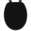 TENDANCE Abattant WC - NOIR MAT - MDF - Lavable - Pattes de fixation réglables