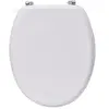 Tendance - abattant wc mdf 18 pouces attaches acier inoxydable - blanc