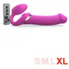 Strap-On-Me - Vibrerende Strapless Strap-on Voorbinddildo Met Luchtdruk Stimulatie - Roze