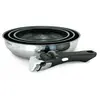 Lot De 3 Poêles Inox Kitchen Pro 20-24-28cm