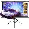 TODECO Écran de Projection sur Pied 60 Pouces, Portable Pliable, Écran pour projecteur avec trépied, 130 x 75 cm, Formats 16:9, HD 4K 3D