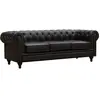 Habitat et Jardin Canapé fixe Chesterfield Aliza - Marron - 3 places - 204 x 80 x 58 cm