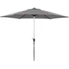 Parasol jardin droit Alu "Sol" - Rond - Ø 3m - Gris