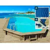 Piscine bois " Sevilla " - 8.57 x 4.57 x 1.45 m + Bâche à bulles 180 µ...