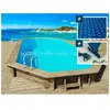 Piscine bois " Palma " - 7.57 x 4.07 x 1.31 m + Bâche à bulles 180 µ ...