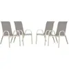 Fauteuil jardin Textilène "Cordoba" - Phoenix - Gris clair - Lot de 4