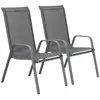 Fauteuil jardin Textilène Cordoba - Phoenix - Gris foncé - Lot de 2