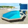 Piscine bois Brazilia - HABITAT ET JARDIN - 5.86 x 3.86 x 1.20 m - Bâc...