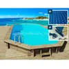 HABITAT ET JARDIN Piscine bois " Ibiza " - 8.57 x 4.57 x 1.31 m - Bâche à bulles 180 µ - Bâche hiver 280 g/m²