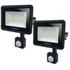 Arum Lighting - Lot de 2 Projecteurs led 30W Noir détecteur de mouveme...