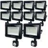 Arum Lighting - Lot de 10 Projecteurs led 30W Noir détecteur de mouvem...