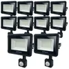 Arum Lighting - Lot de 10 Projecteurs led 30W Noir détecteur de mouvem...