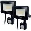 Arum Lighting - Lot de 2 Projecteurs led 20W Noir détecteur de mouveme...