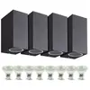 Arum Lighting - Lot de 4 Appliques Manathan noire Extérieure double fa...