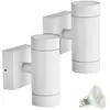 Arum Lighting - Lot de 2 Appliques venice Blanches Extérieure double f...