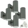 Arum Lighting - Lot de 4 Appliques venice Gris Anthracite Extérieure d...