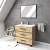 AURLANE Pack caisson à  tiroirs avec vasque et miroir - Bois - 80 x 50 x 81 cm
