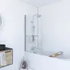 Aurlane badwand 150x85cm zwenkbaar met chroom aluminium profiel en handdoekhouder -  TSHAPE