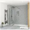 AURLANE Paroi de Douche 120x195 cm en Verre Trempé 5 mm - Finition Noire - DARK ELEMENTARY