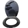 Msv abattant wc mdf chemin de galets gris - charnières inox