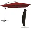 Happy Garden Parasol Déporté Molokai Carré 2,7x2,7m Rouge + Housse