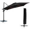 Happy Garden Parasol Déporté Molokai Carré 3x3m Noir + Housse